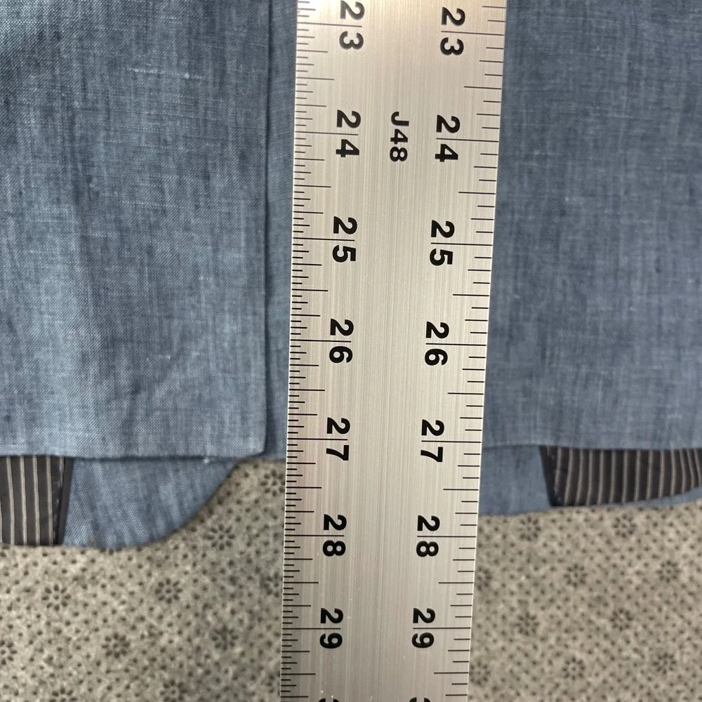Banana Republic Slim Fit Linen Blazer Mens 40R Blue Chambray Sport Coat 2-Button